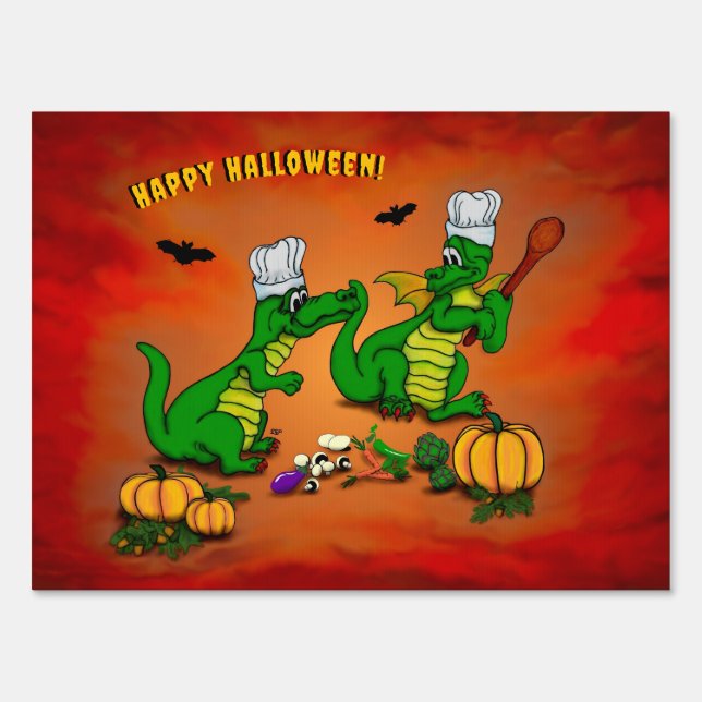 Dragons - Happy Halloween ! Today I will cook Sign (Front)