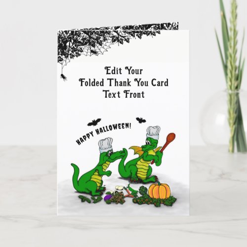 Dragons _ Happy Halloween  Today I will cook Thank You Card