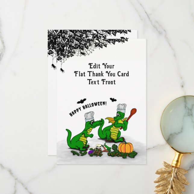 Dragons - Happy Halloween ! Today I will cook Thank You Card (Front/Back In Situ)