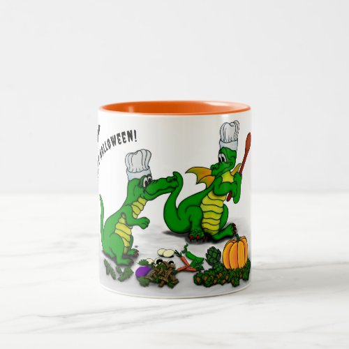 Dragons _ Happy Halloween  Today I will cook Two_Tone Coffee Mug