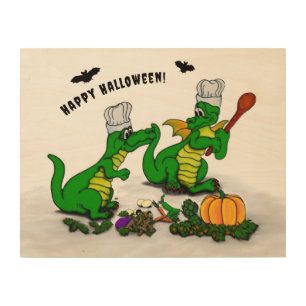 Dragons - Happy Halloween ! Today I will cook Wood Wall Art