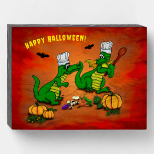 Dragons - Happy Halloween ! Today I will cook Wooden Box Sign