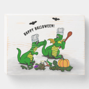 Dragons - Happy Halloween ! Today I will cook Wooden Box Sign