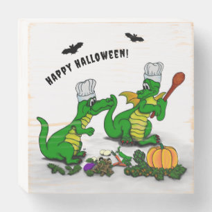 Dragons - Happy Halloween ! Today I will cook Wooden Box Sign