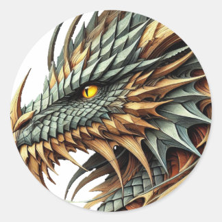 Dragon's Head Classic Round Sticker