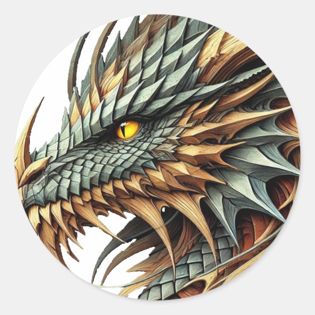 Dragon's Head Classic Round Sticker (Front)