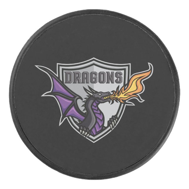 Dragons Hockey Logo Puck (Front)