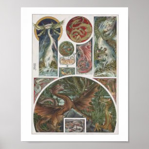 Dragons Illustration - By Anton Seder Poster