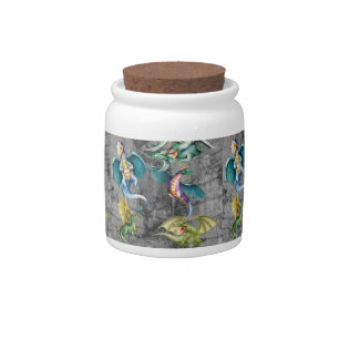 Dragons in a Corner Candy Jar