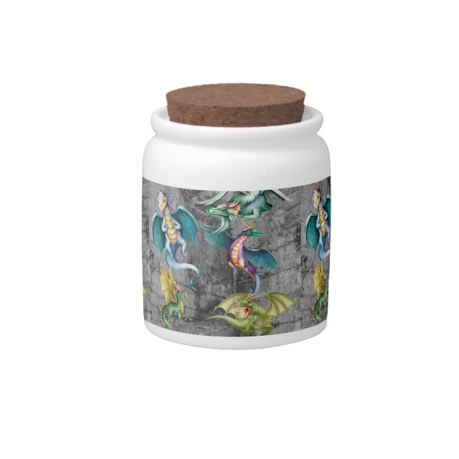 Dragons in a Corner Candy Jar (Front)