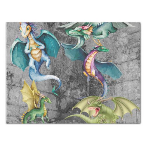 Dragons in a Corner Tissue Paper