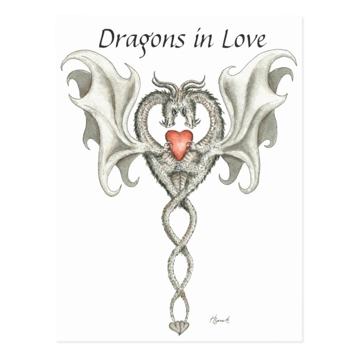 Dragons in Love   postcard