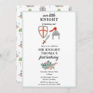 Dragons Knights Fairytale Medieval Castle Birthday Invitation