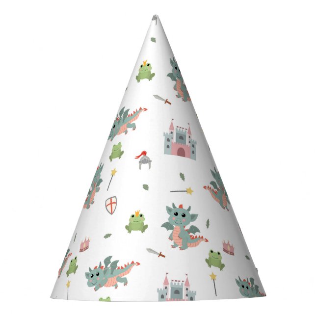 Dragons Knights Fairytale Medieval Castle Party Hat (Front)