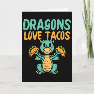 Dragons Love Tacos Cute Cinco De Mayo Mexican Food Card