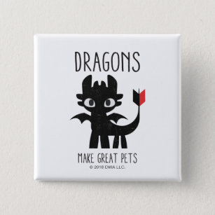 "Dragons Make Great Pets" Toothless Graphic Button