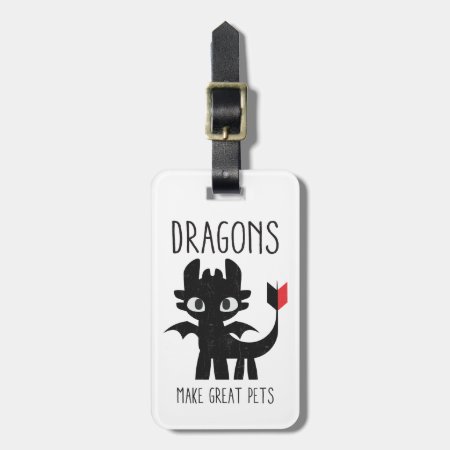 "dragons Make Great Pets" Toothless Graphic Luggage Tag