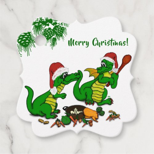 Dragons _ Merry Christmas  _ today I will cook Favor Tags