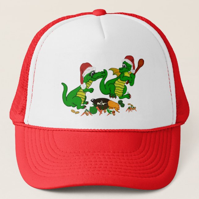 Dragons - Merry Christmas ! - today I will cook Trucker Hat (Front)