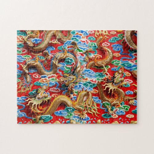 Dragons on temple jigsaw puzzle