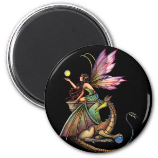 Dragon's Orbs Fairy and Dragon by Molly Harrison magnet