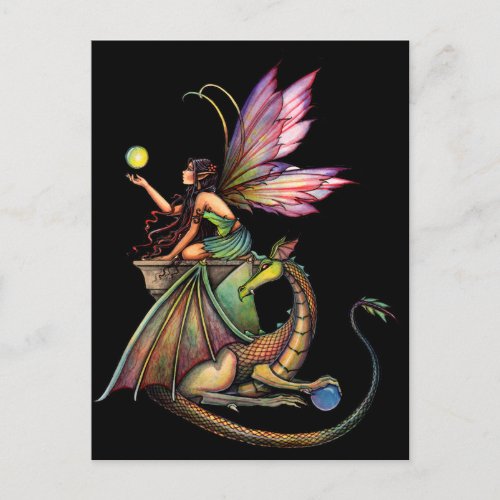 Dragons Orbs Fairy and Dragon by Molly Harrison Postcard