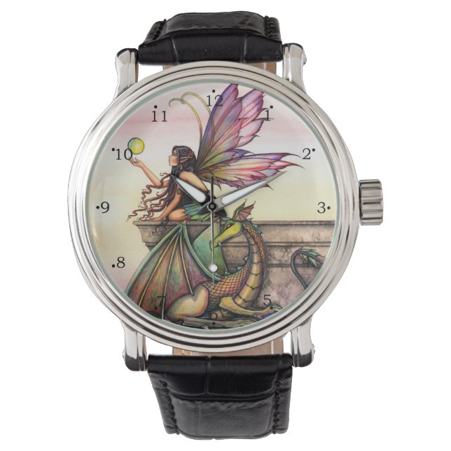Dragon's Orbs Fairy and Dragon Fantasy Art Watch (Front)