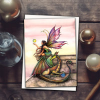 Dragon's Orbs Fairy Art by Molly Harrison Card
