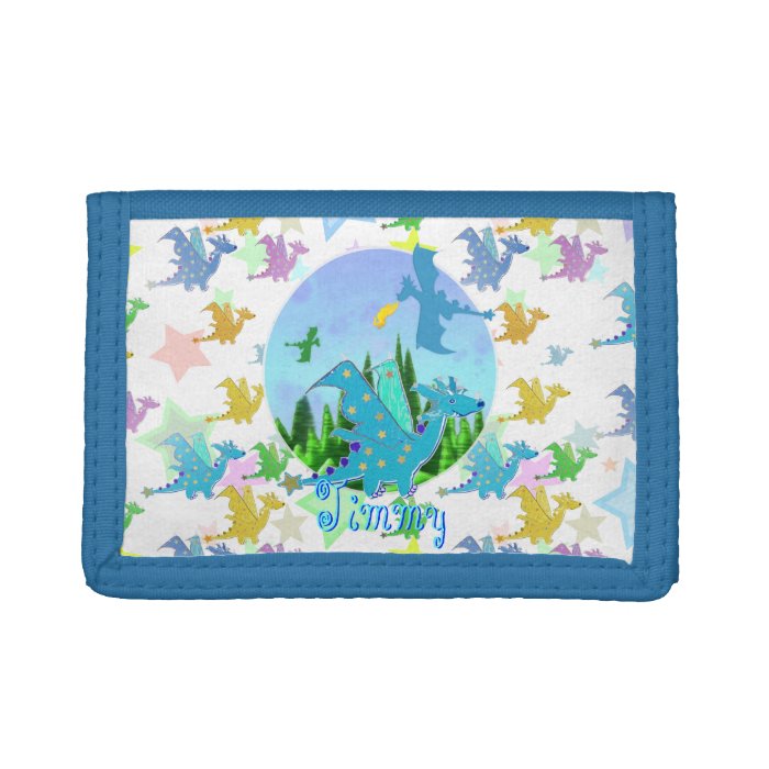 Dragons Pattern customizable kid's name Jimmy Wallet