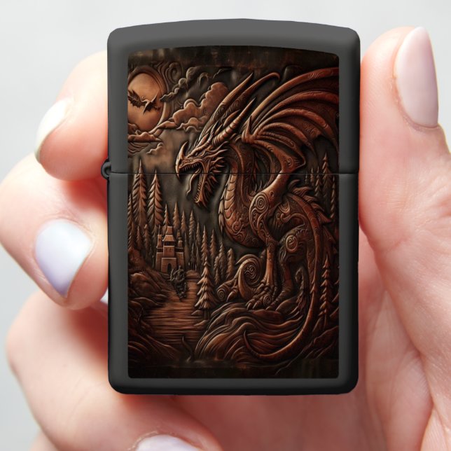 Dragon's Peak at Twilight Zippo Lighter (In Hand)