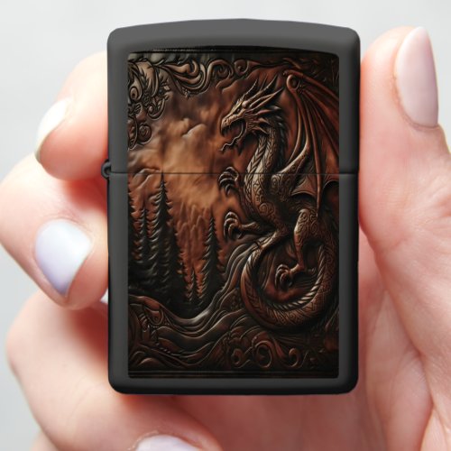 Dragons Peak Leatherwork Zippo Lighter