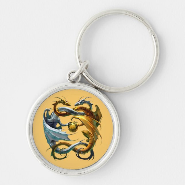 Dragons play ball. keychain (Front)