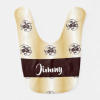 Dragons print on textured baby bib