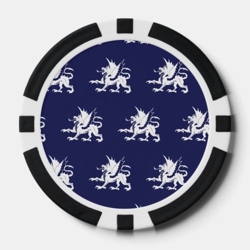 Dragons Purple White Poker Chips