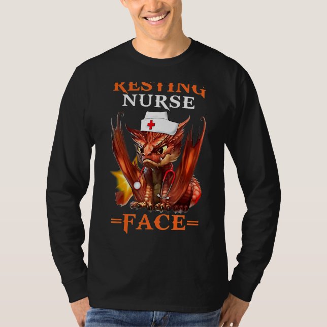 Dragons Resting Nurse Face  Nursing T-Shirt (Front)