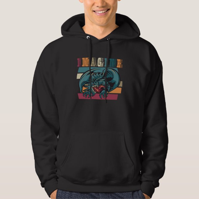 Dragons Retro Style Dragon Hoodie (Front)