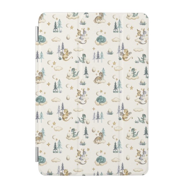 Dragons - Teal and Gold Dragon iPad Smart Cover (Front)