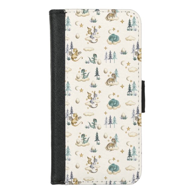 Dragons - Teal and Gold Dragon iPhone Case (Front)