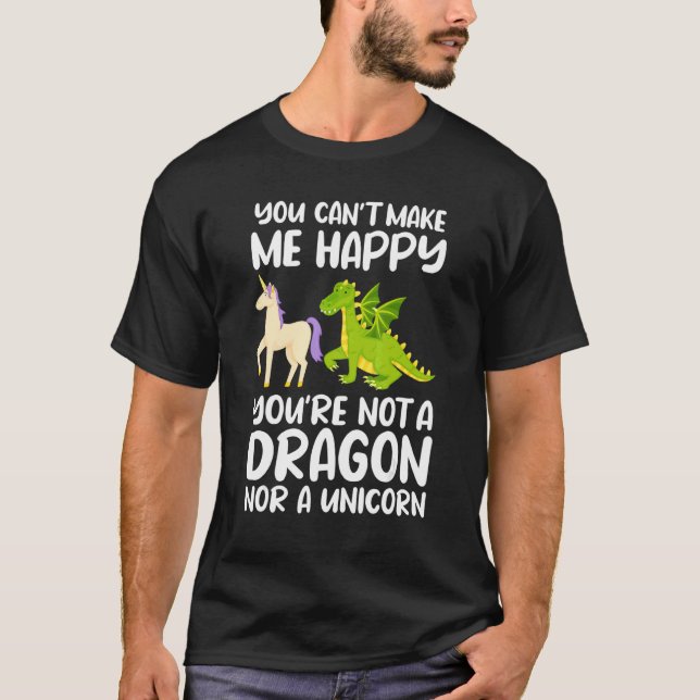Dragons & Unicorns Are The Best Frienemy Mythical  T-Shirt (Front)