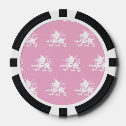 Dragons White Pink Poker Chips
