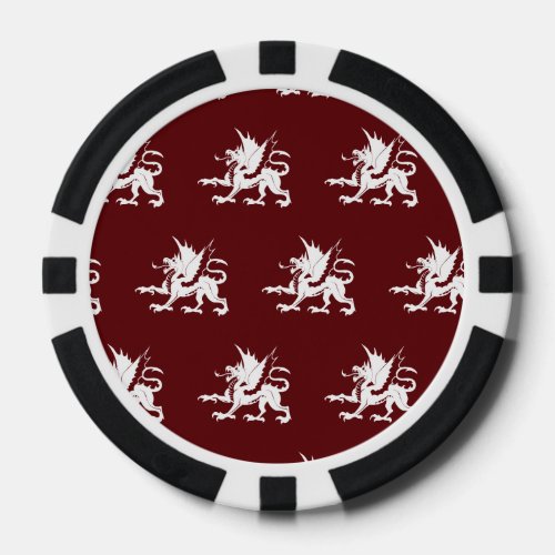 Dragons White Red Poker Chips