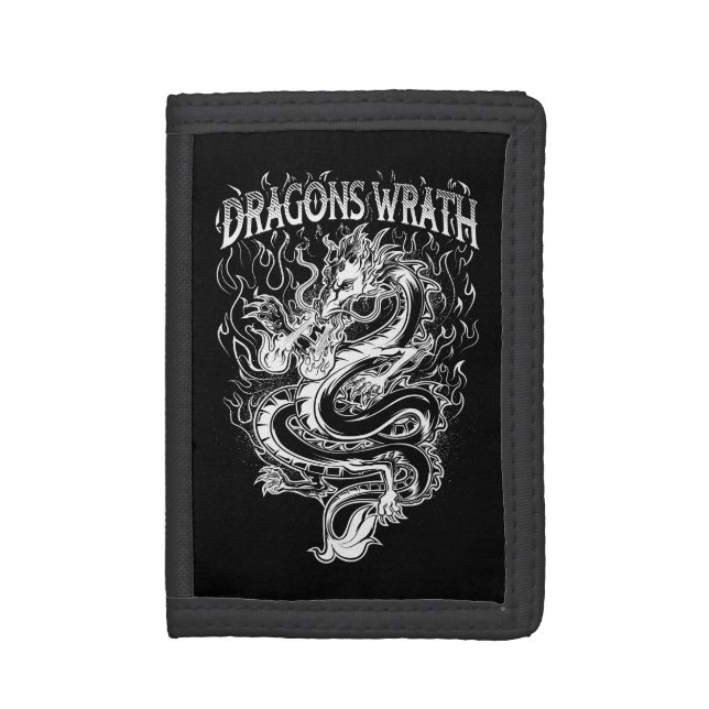 Dragons Wrath White Trifold Wallet (Front Vertical)