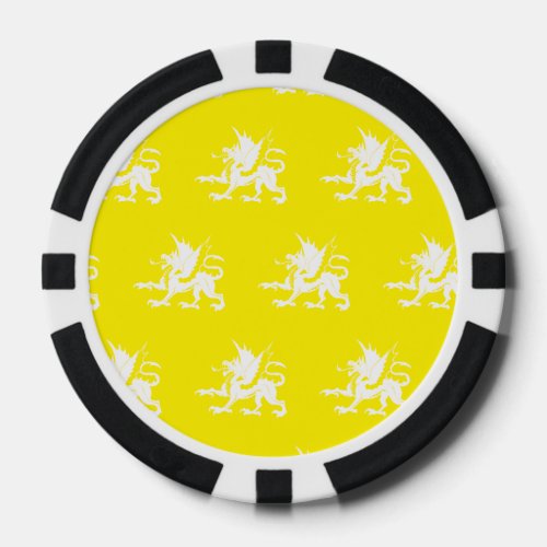 Dragons Yellow White Poker Chips