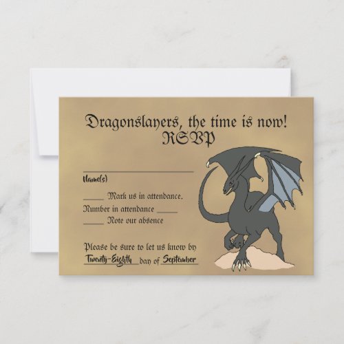 Dragonslayer Scroll RSVP Card