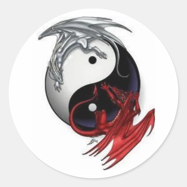 dragonyingyang classic round sticker (Front)