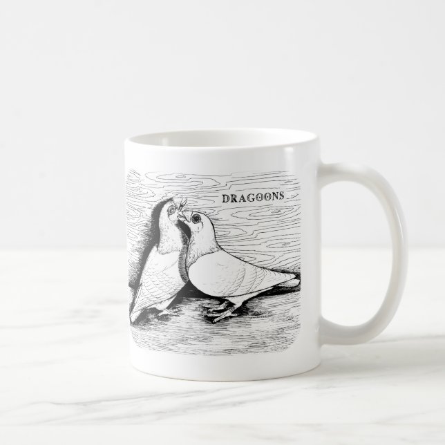 Dragoon Pigeons White Pair Coffee Mug (Right)