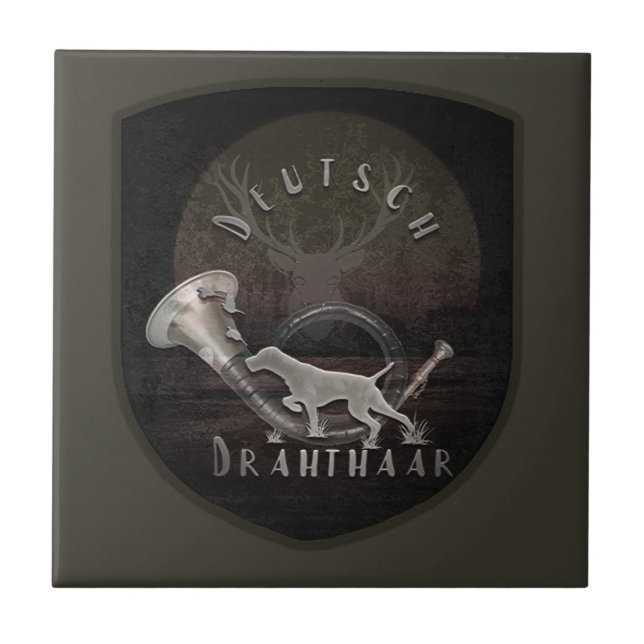 Drahthaar T-Shirt Trucker Hat Keychain Coffee Mug  Ceramic Tile (Front)