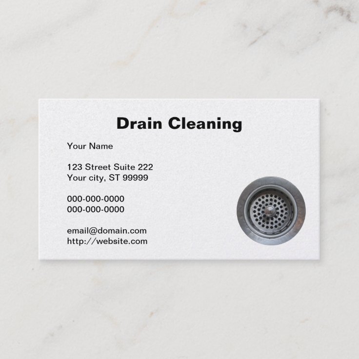 Drain Cleaning Business Card Zazzle