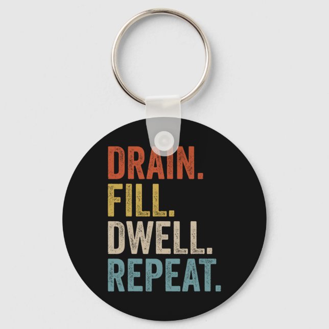 Drain Fill Dwell Repeat Peritoneal Dialysis Kidney Keychain (Front)