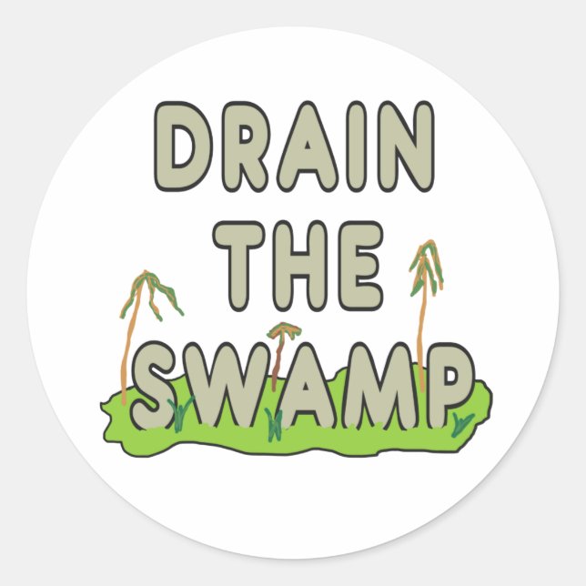 Drain The Swamp Classic Round Sticker (Front)